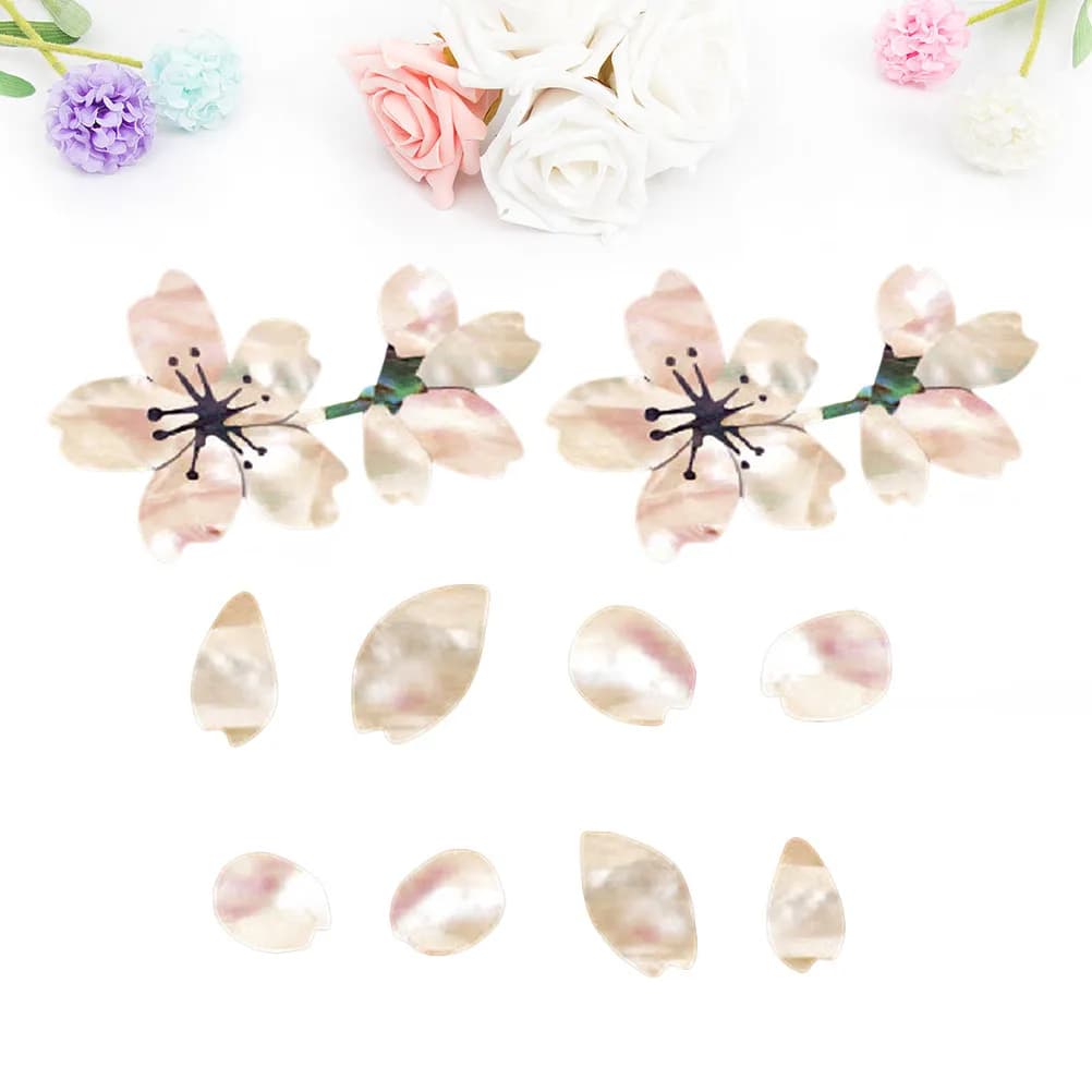 2Pcs Cherry Blossom Guitar Stickers Floral Decor for Acoustic Electric Guitar Bass Ukulele Panel Decoration Stylish