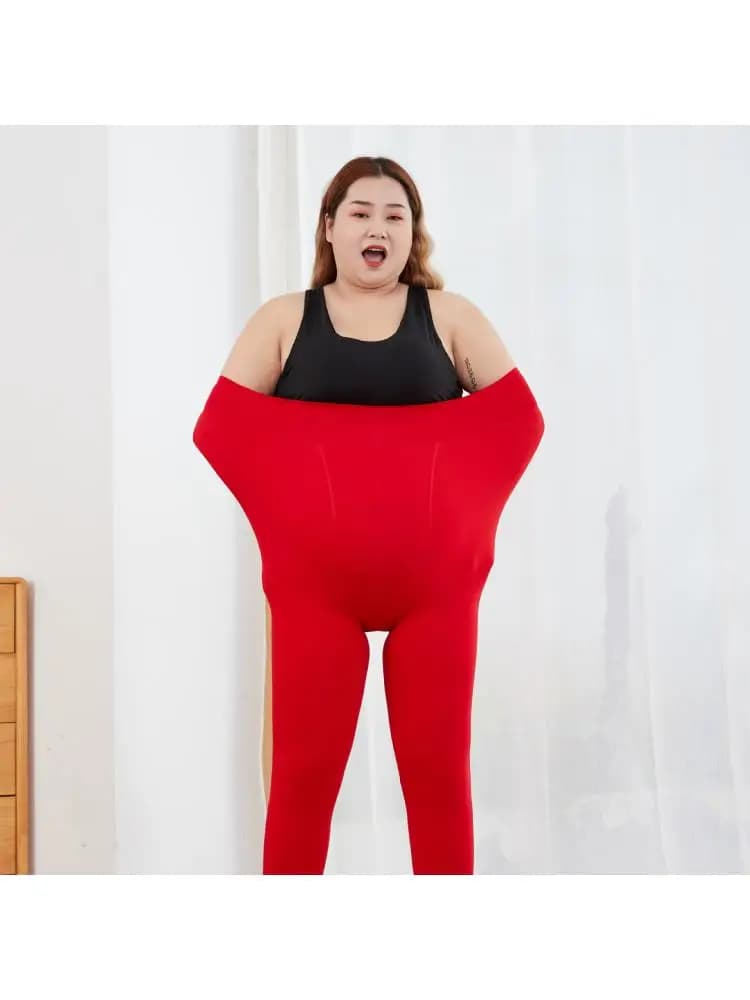 60-100kg grandi donne rosse Leggings matrimonio primavera autunno stile Benmingnian felice evento inverno peluche ispessito collant