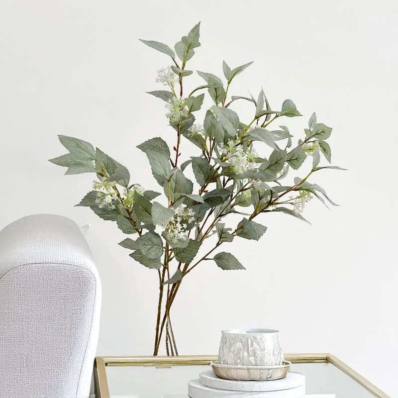 95 cm artificial green plants mountain leaves home decoration wild hibiscus chinese style living room dining table positioning