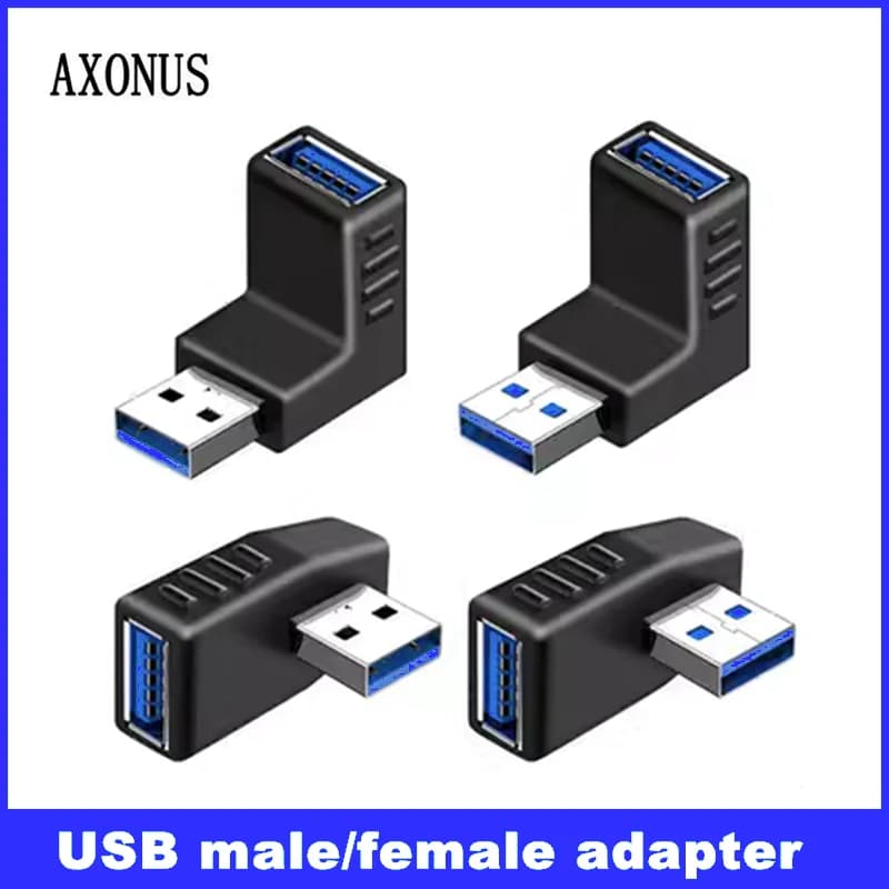 Adattatore USB 3.0 convertitore di estensione gomito maschio-femmina ad angolo retto per la ricarica del telefono cellulare montato su auto, dati dell'azionamento flash USB