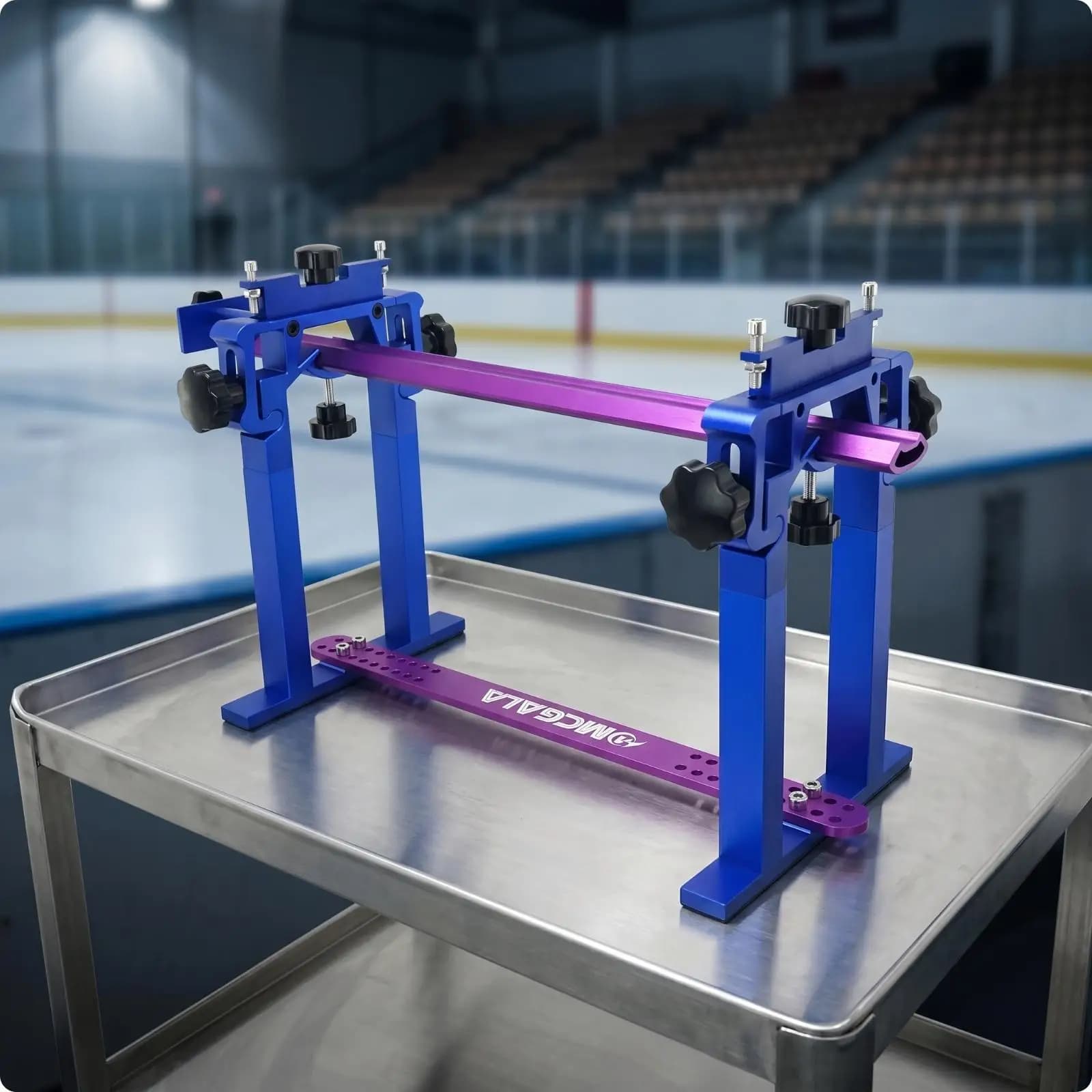 Sharpening Jig with Clamping Brackets Adjustable Ice Skate Holder Aluminum Alloy