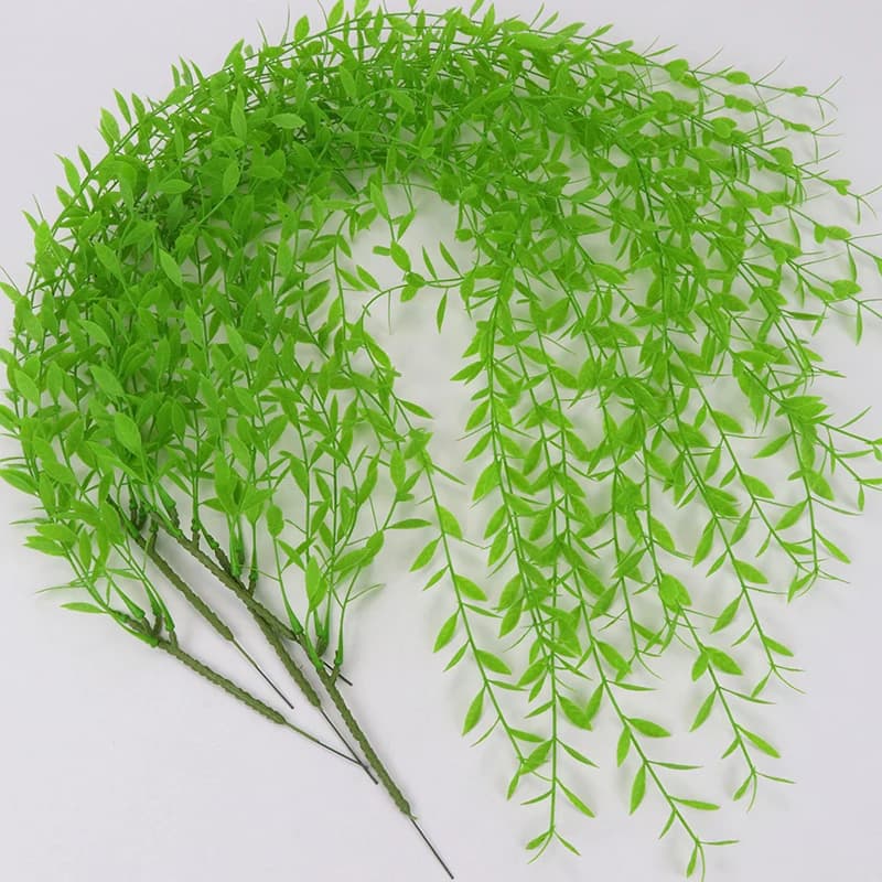 Piante Artificiali in Rattan, Foglie Verdi Finte per Matrimoni e Feste, Piante Rampicanti in Plastica per Casa, Giardino e Balcone