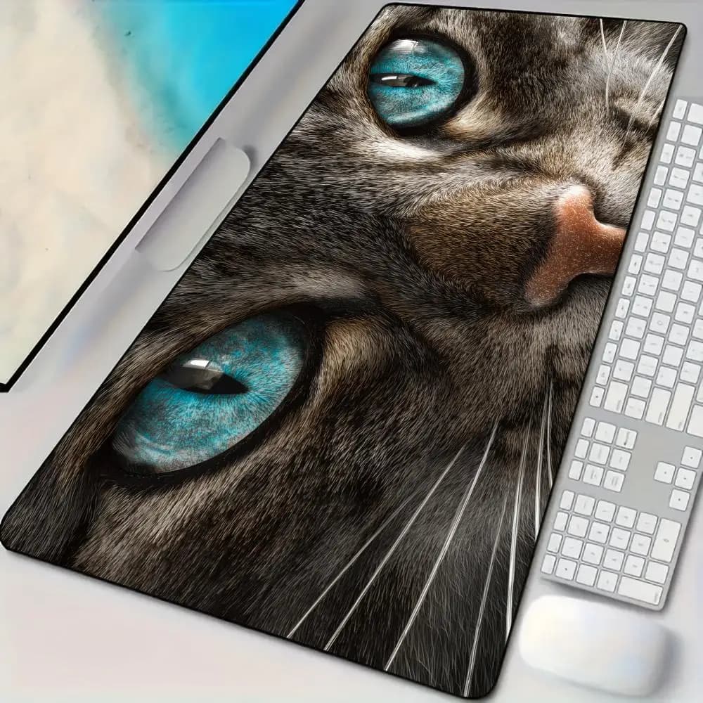 Gray-brown cat face Mouse Pad Desk Mat Large Computer Office Carpet XXL Mousepad Gamer Gaming PC Accessories Keyboard Rug