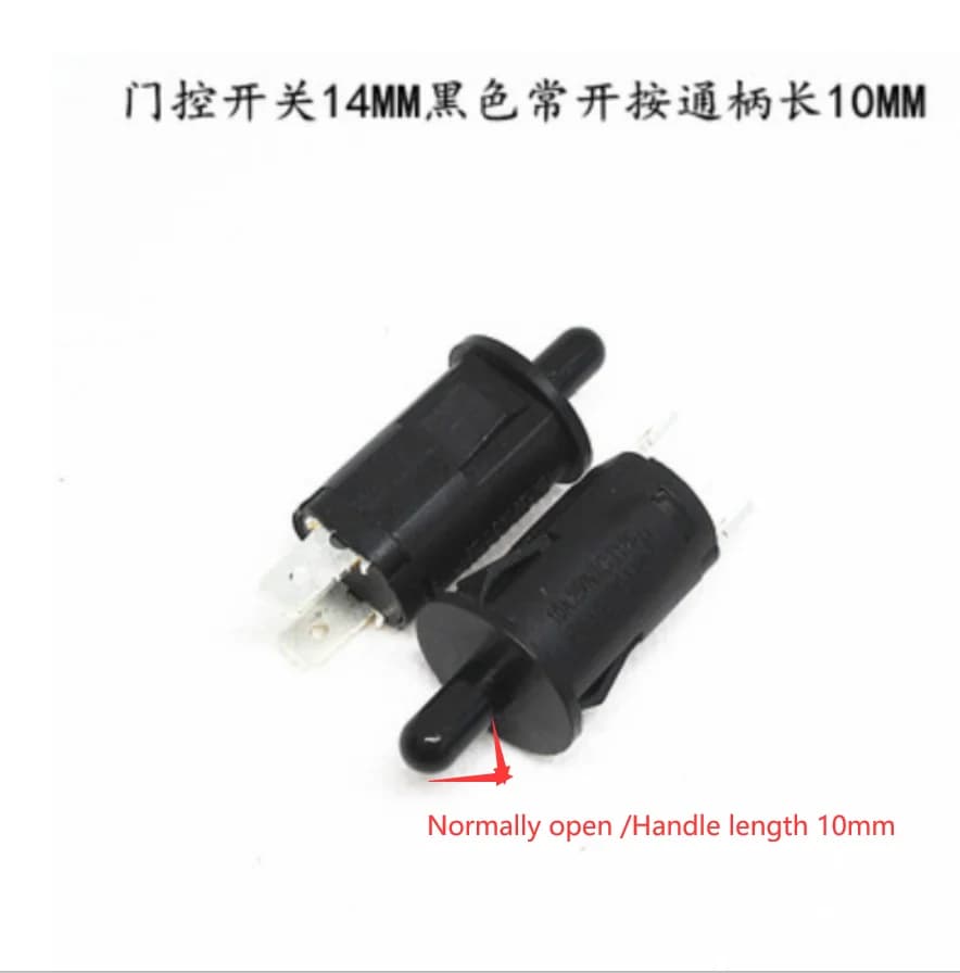 Interruttore porta 125-250V armadio frigorifero disinfezione luce armadio pulsante chiuso nero
