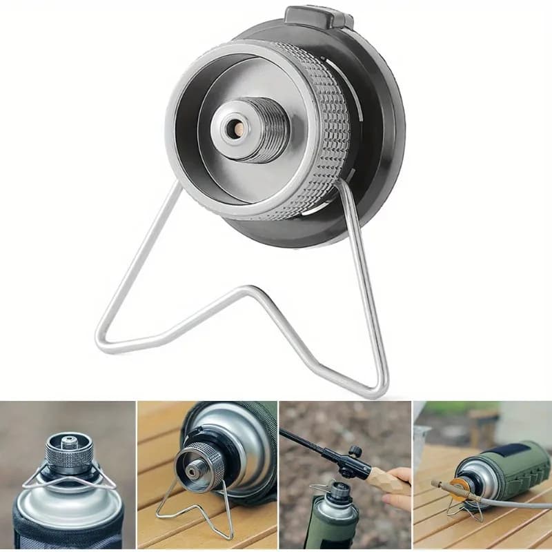 1PC/2PCS Adattatore per fornello a gas portatile Convertitore da campeggio in lega di alluminio Testa di conversione leggera compatta per cucinare all'aperto