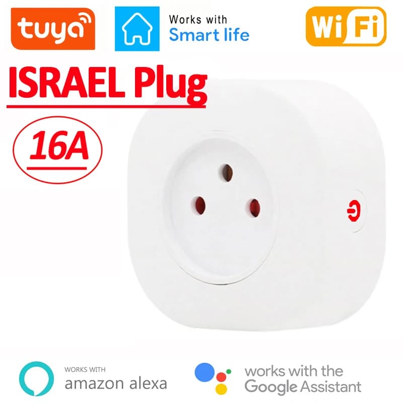 16A Israel Smart Wifi Power Plug Smart Wifi Wireless socket works with Alexa Google Home Assistant Tuya SmartLife APP