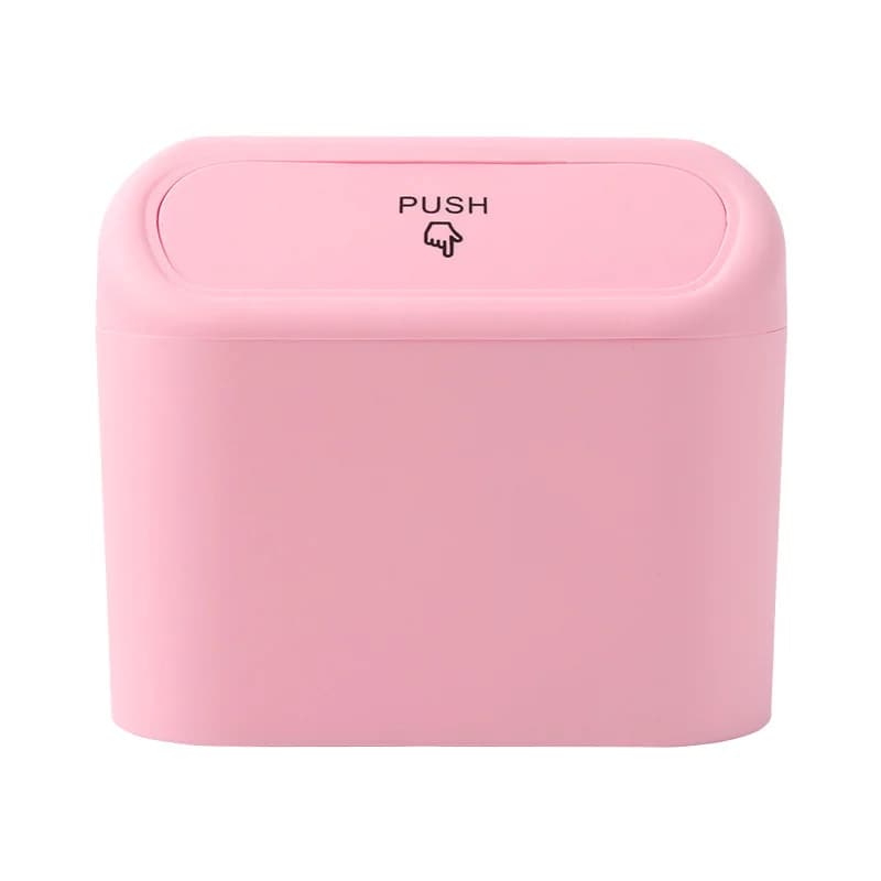 1Pc Mini Car Desktop Trash Can With Lid, Multifunctional Waste Bin for Car Home Office Art Storag