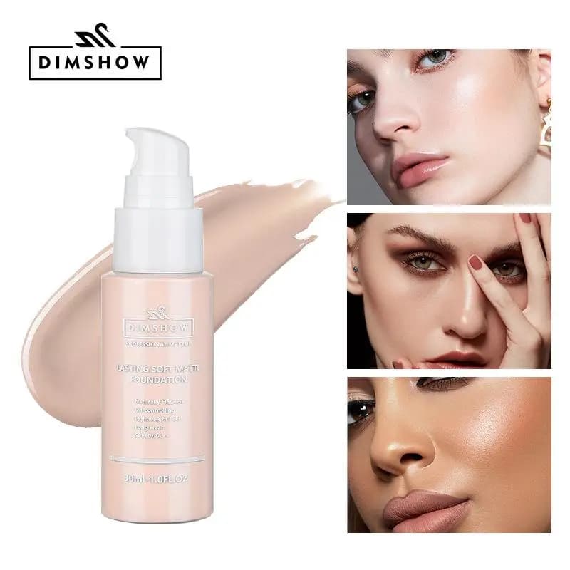 DIMSHOW Fondotinta Opaco 38ml, Crema Liquida Impermeabile, Controllo dell'Olio, Base Coprente, Correttore, Cosmetici per il Trucco