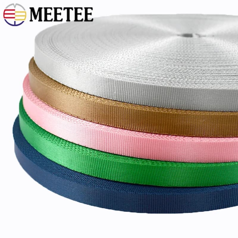 Meetee 45 metri 10mm cinghie per cintura in Nylon cinghie per nastro decorativo cordini nastro per rilegatura diagonale accessori per cucire fatti a mano fai da te