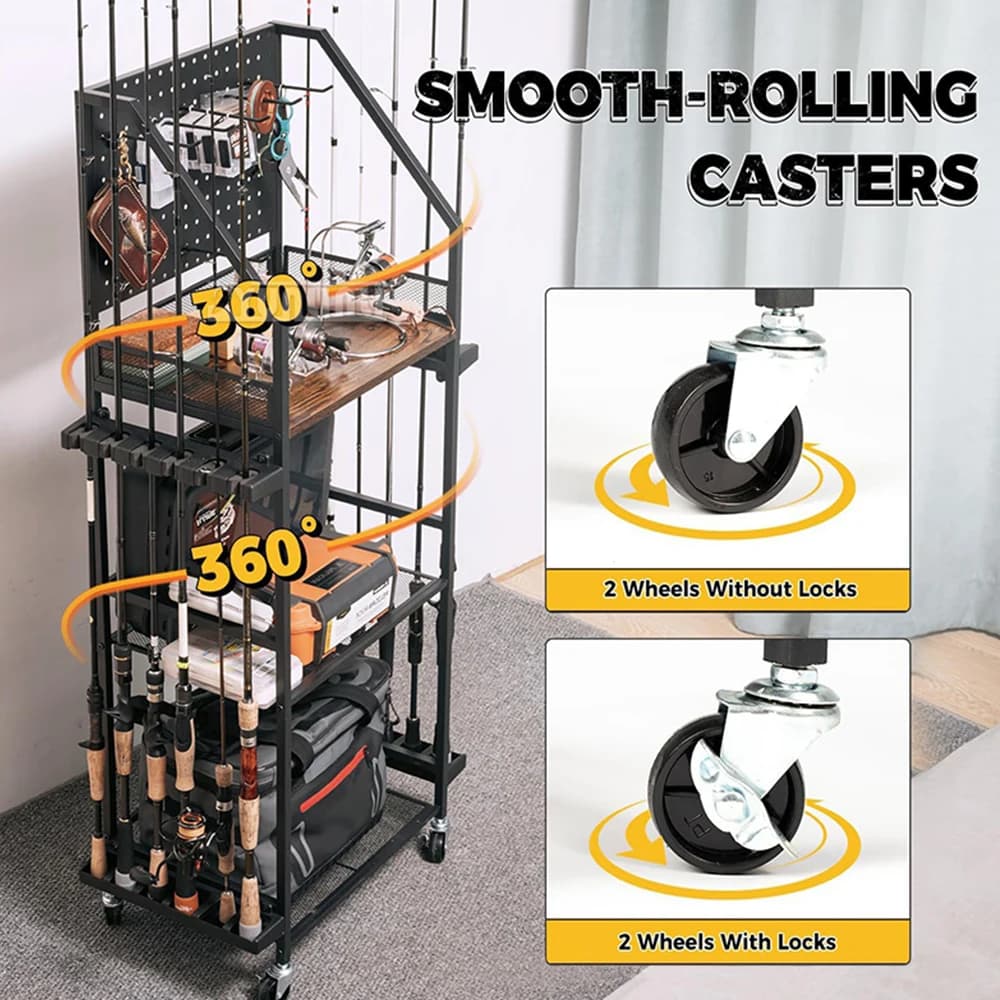 Fishing Cart Fishing Rod Tackle Box Fishing Rod Bracket, Reel Storage Rack, Fishing Equipment Holder