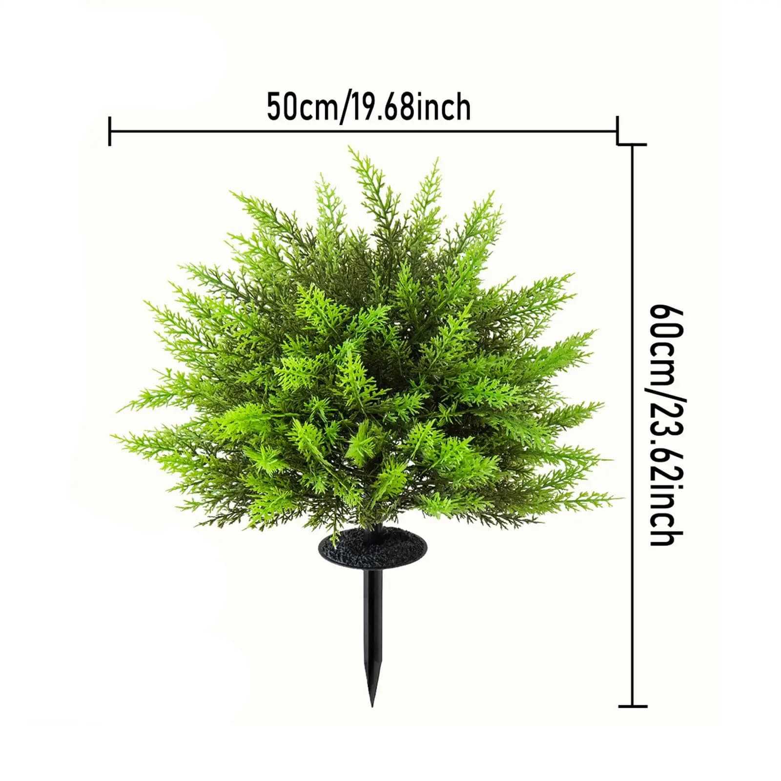 Cipressi Artificiali a Sfera per Esterni con Picchetto di Fissaggio, Piante Finte Verdi per Decorazione di Giardini e Sentieri