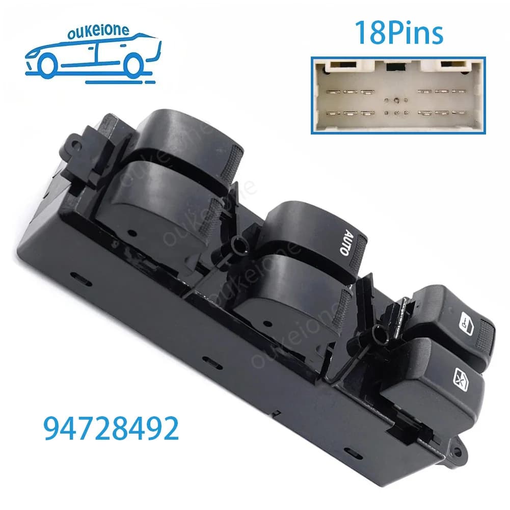 94728492 per Chevrolet GMC S10 Interruttore di comando alzacristallo elettrico Pulsante sollevatore di vetro Accessori di ricambio per auto 18 pin