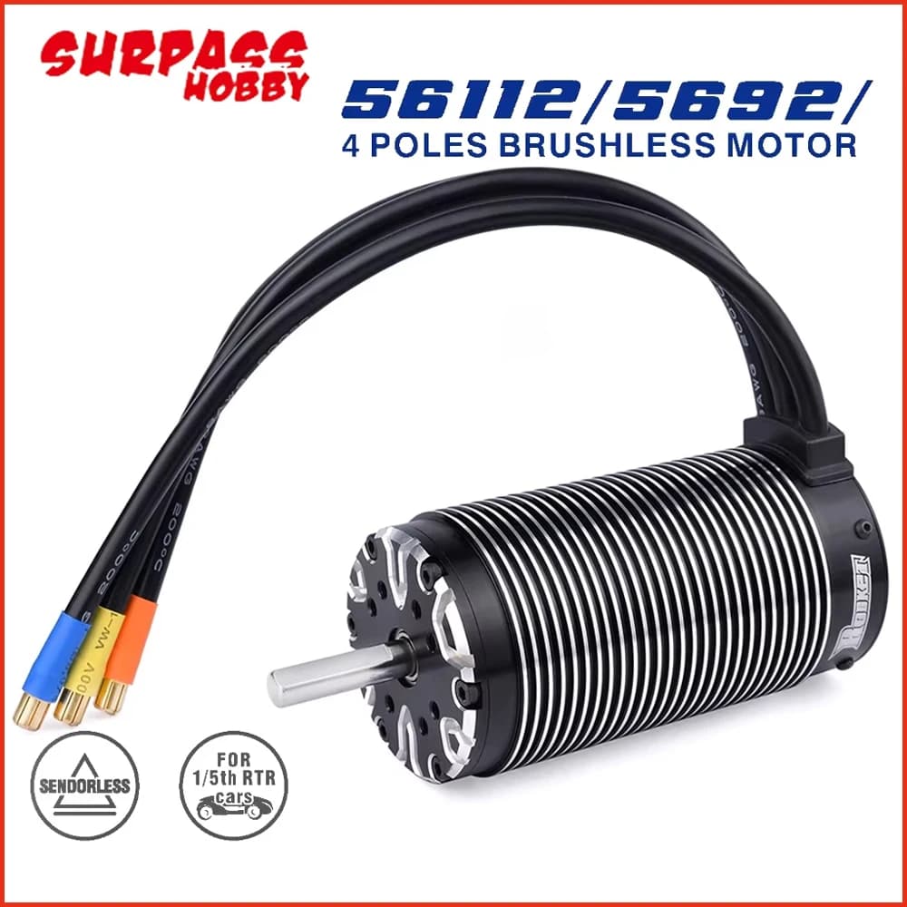 Surpass Hobby Rocket 5692 56112 Brushless motor with 8.0 mm to 4 pole shaft for 1/5 Rc Car Monster Truck Off Road On Road Buggy