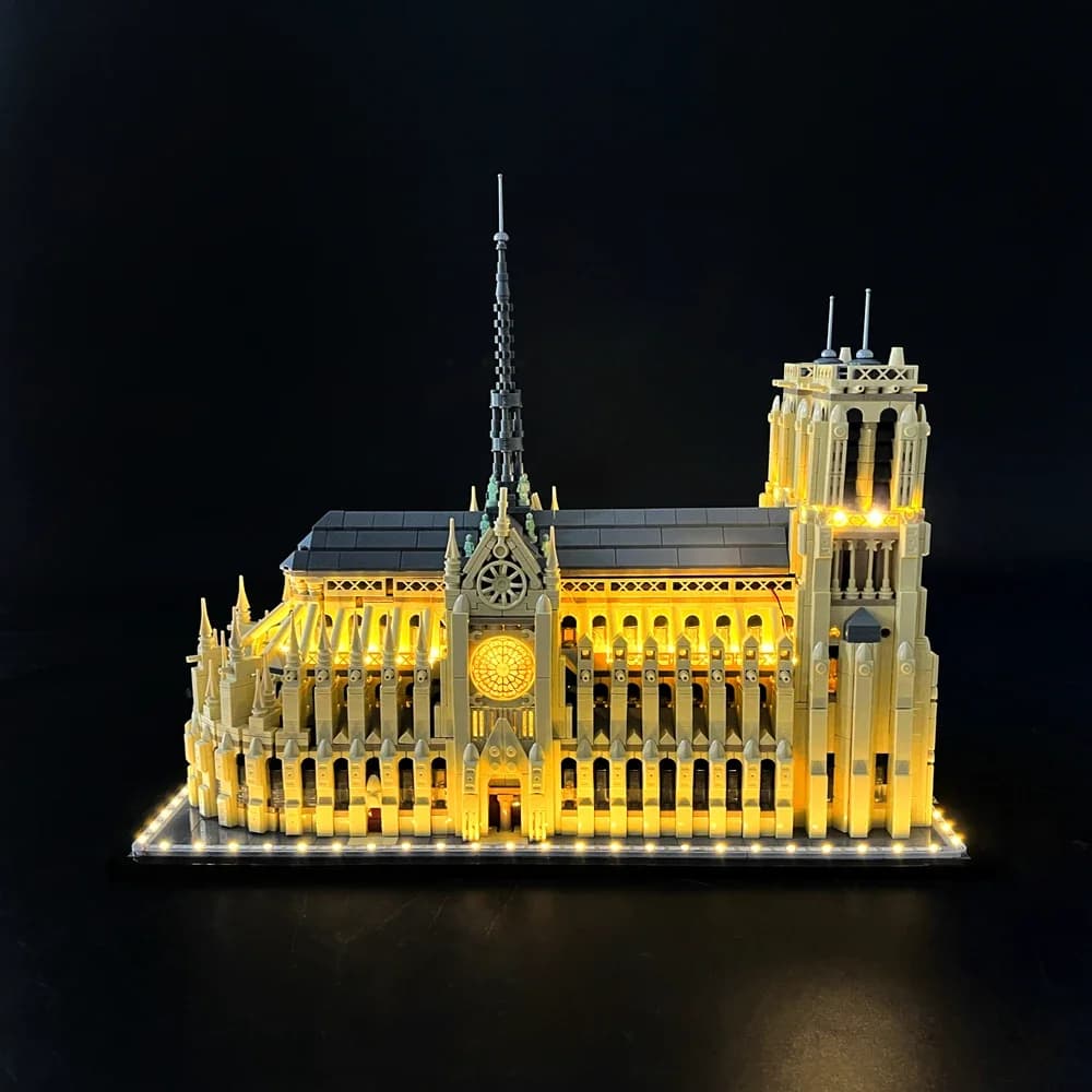 Kit luce LED per LEGO 21061 Notre-Dame de Paris Building Blocks Lampada decorativa Il telecomando non include Lego Building