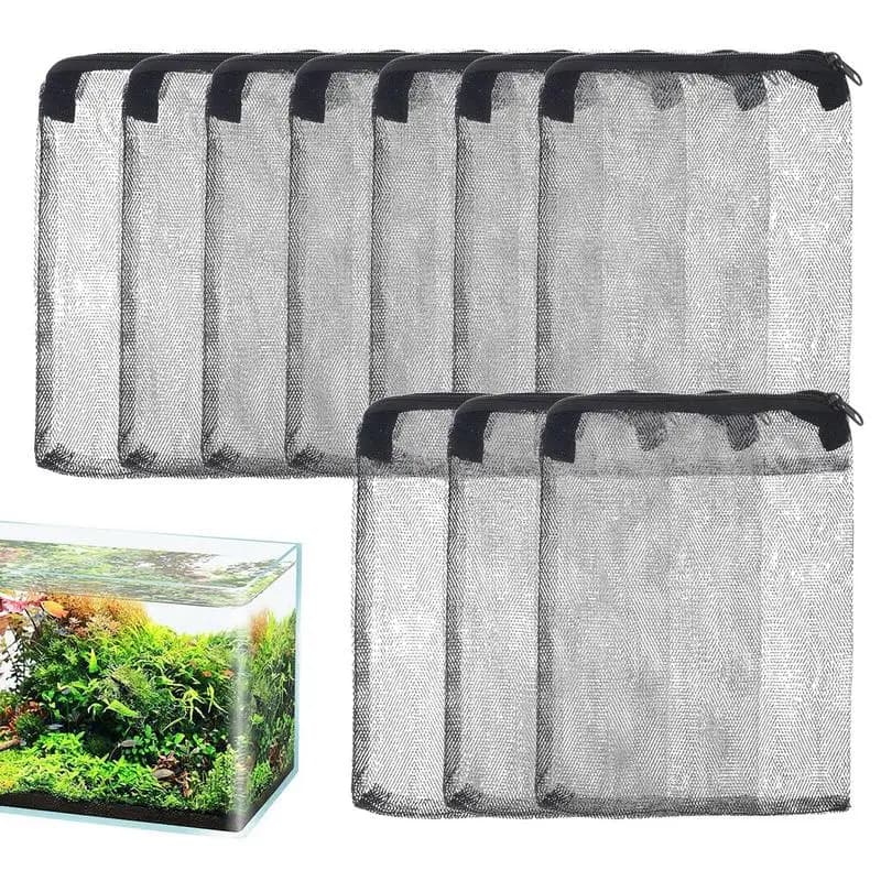 Borsa tascabile in rete con cerniera in nylon Filtro riutilizzabile per acquario Sacchetti filtranti in rete riutilizzabili a rete fine per acquario acquario