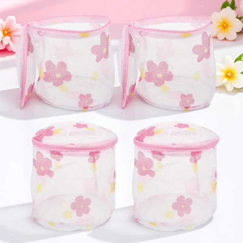 4Pcs Rustproof Zipper Mesh Laundry Bags for Lingerie Bras Underwear Delicates Socks Stockings Washing Machine Wash Bag Storage