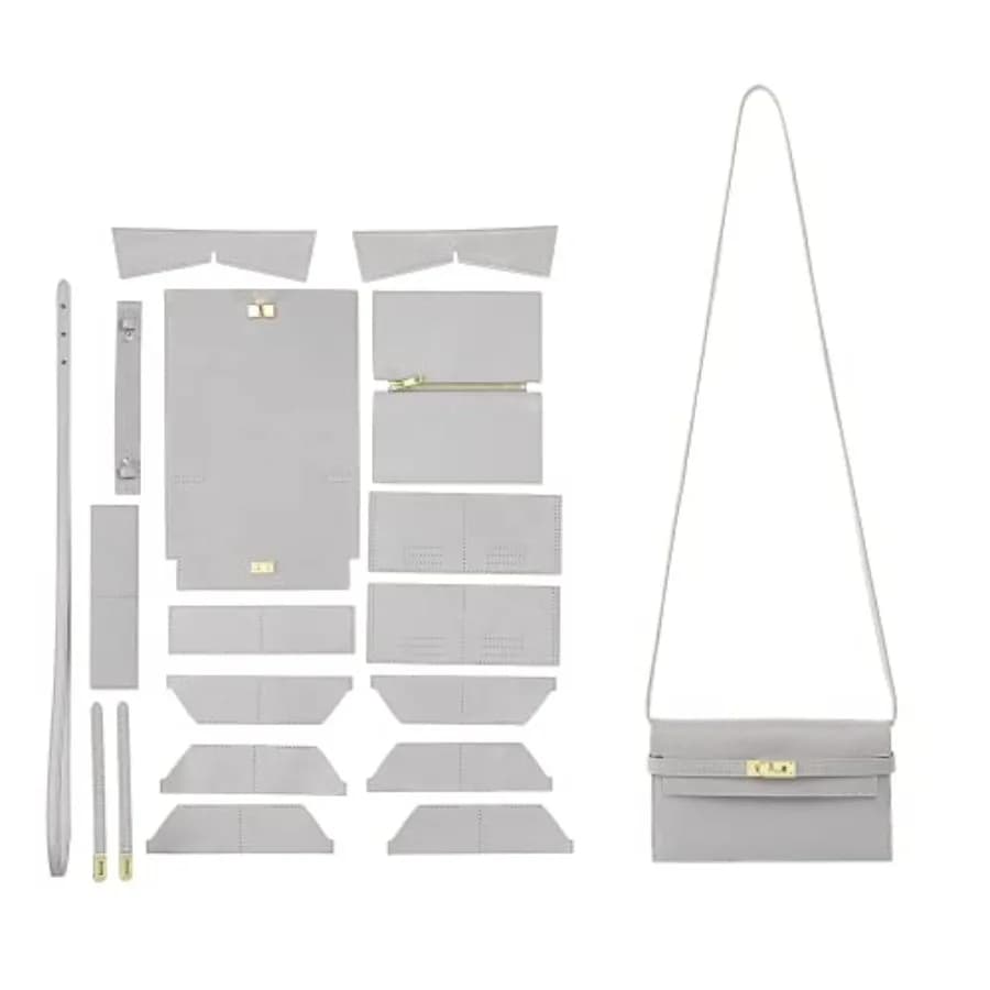 Kit Fai-da-Te per Portafoglio Lungo da Donna, Set per Creare Borse in Pelle, Kit di Cucito a Mano per Borse Femminili