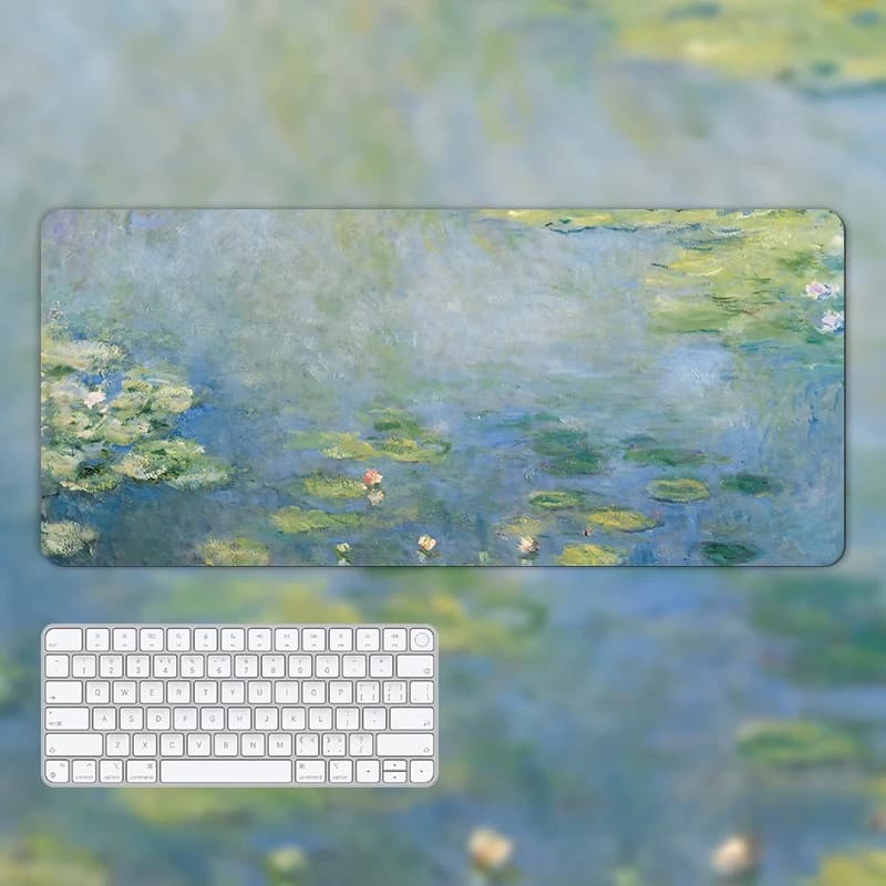 Oil painting mouse pad, oversized girl high-value office computer keyboard pad, Van Gogh Monet table pad customization