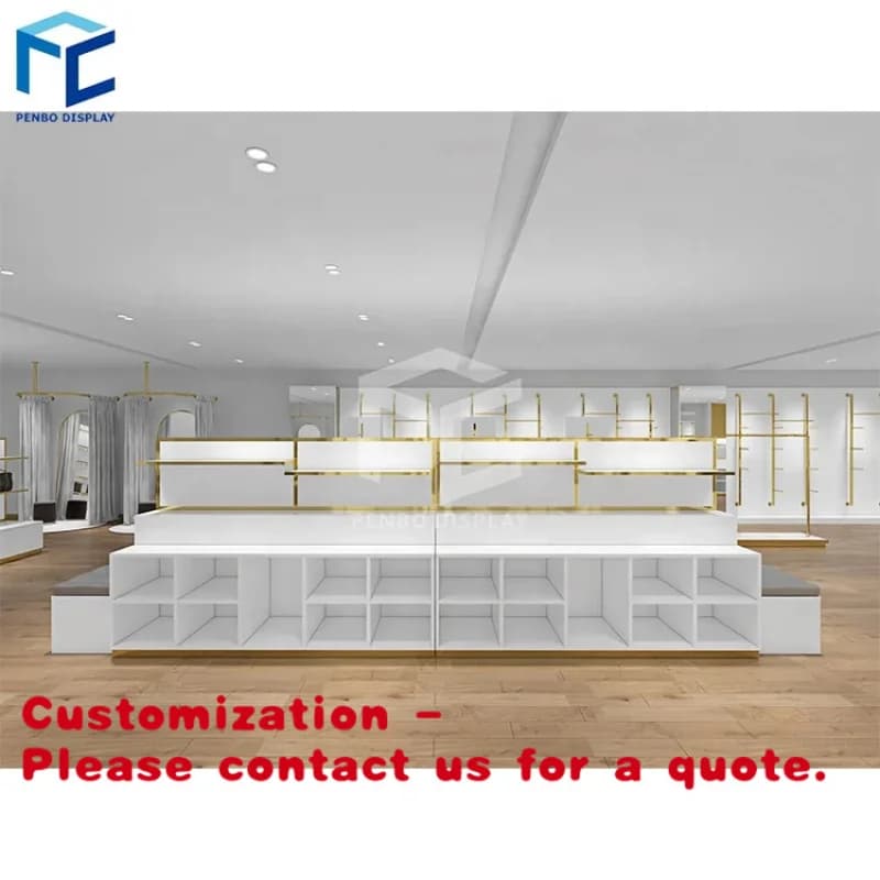Espositore per Borse in Metallo Moderno Personalizzato di Alta Qualità, Vetrina per Boutique, Scaffale per Scarpe in Acciaio Inox con LED