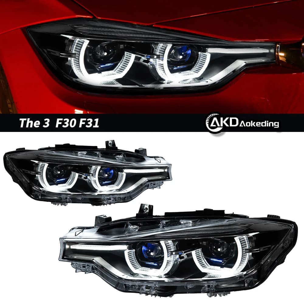 Fari anteriori a LED CG per BMW Serie 3 F30 con lente proiettore M3 F31 F35 F80 320i 330i, luci diurne DRL, accessori auto