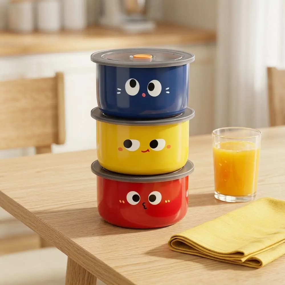 Sealed Design Stainless Steel Lunch Box Microwave Safe Heat Resistant Travel Lunchbox Leakproof Portable Cartoon Food Container