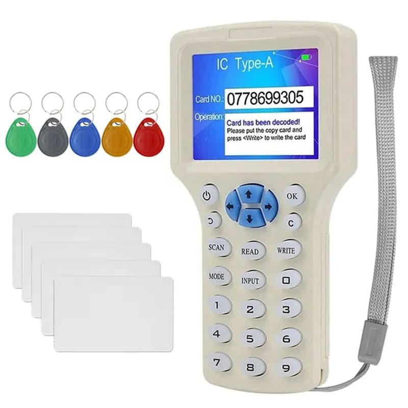 [NUOVO A09R!】 Lettore di smart card RFID NFC + 5XT5577 Portachiavi/Duplicatore di carte RFID 125K 13,56Mhz IC/ID Chiave Writer Replicatore RFID