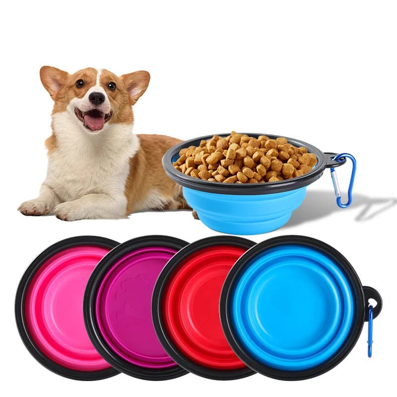 350ML/650ML Pieghevole In Silicone Ciotola Per Animali Domestici Portatile Contenitore Per Alimenti Per Cuccioli Pieghevole Alimentatore per Il Campeggio Esterno Accessori Per Cani