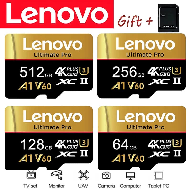 LENOVO Original TF Card 16GB 512GB 256GB 128GB 32GB 64GB 100Mb Reading Speed Class 10 for Tablet Ps4 Ssd Switch UHS I UHS I