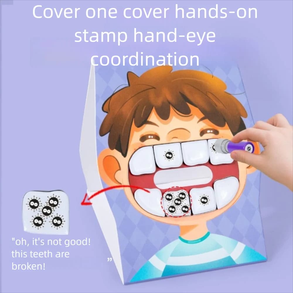 New Paper Tooth Defence Board Game Montessori Parent-Unisex Interaction Toothbrush Board Games Logical Thinking Simulation Kid