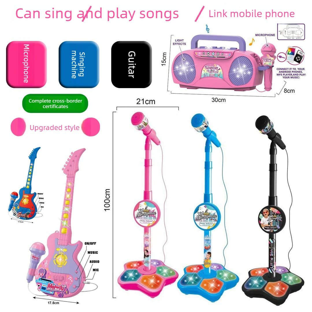 Microfoni Giocattolo per Bambini con Luci e Musica, Microfoni per Ragazzi e Ragazze, Macchine per Cantare, Giocattoli per Feste, Regali di Compleanno