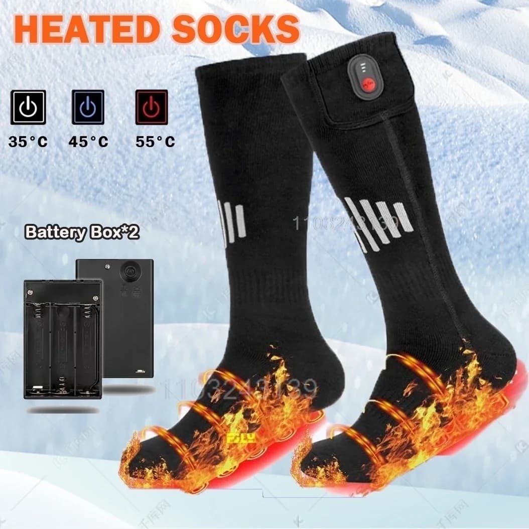 Women's Warm Socks Winter Heated Socks with Battery Box Warm Socks Women's Warm Heated Heated Socks for Fever Hiking Skiing Outdoor Hot