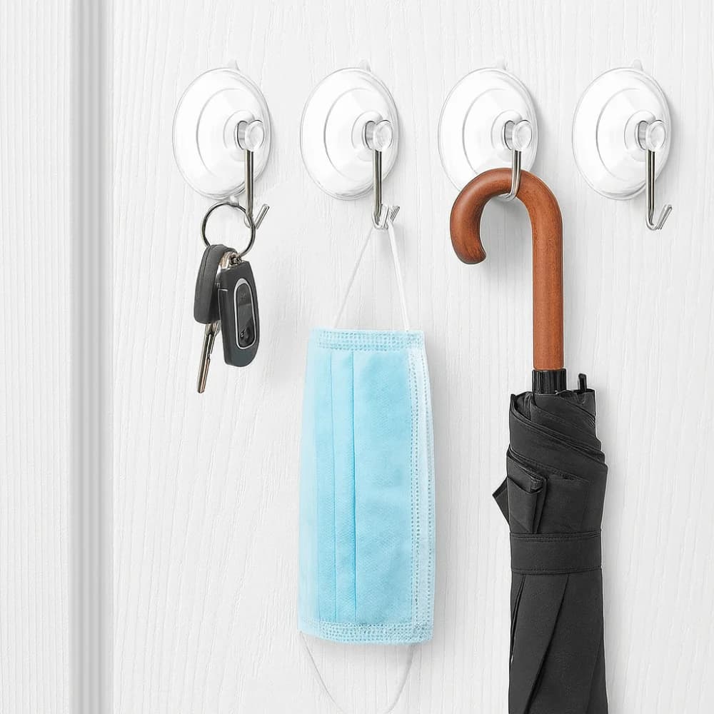 15 Pezzi Ganci a Ventosa in PVC Pratici, Rimovibili Senza Traccia, Porta Asciugamani Trasparente Riutilizzabile, Gancio da Parete per Vetro e Finestre