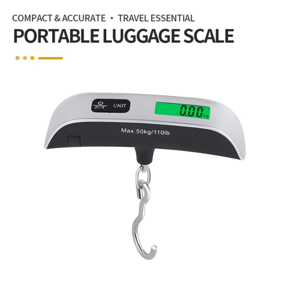 Bilancia Elettronica Portatile da Appendere, Precisione 10g, Display LCD Verde Retroilluminato, Impugnatura a T, per Valigie da Viaggio e Spedizioni