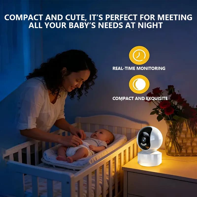 Pet Dog Camera Free App 2.4GHz WiFi Indoor Security Camera 360° Pan Tilt 2-Way Audio Night Vision Smart Baby Monitor Home Survei