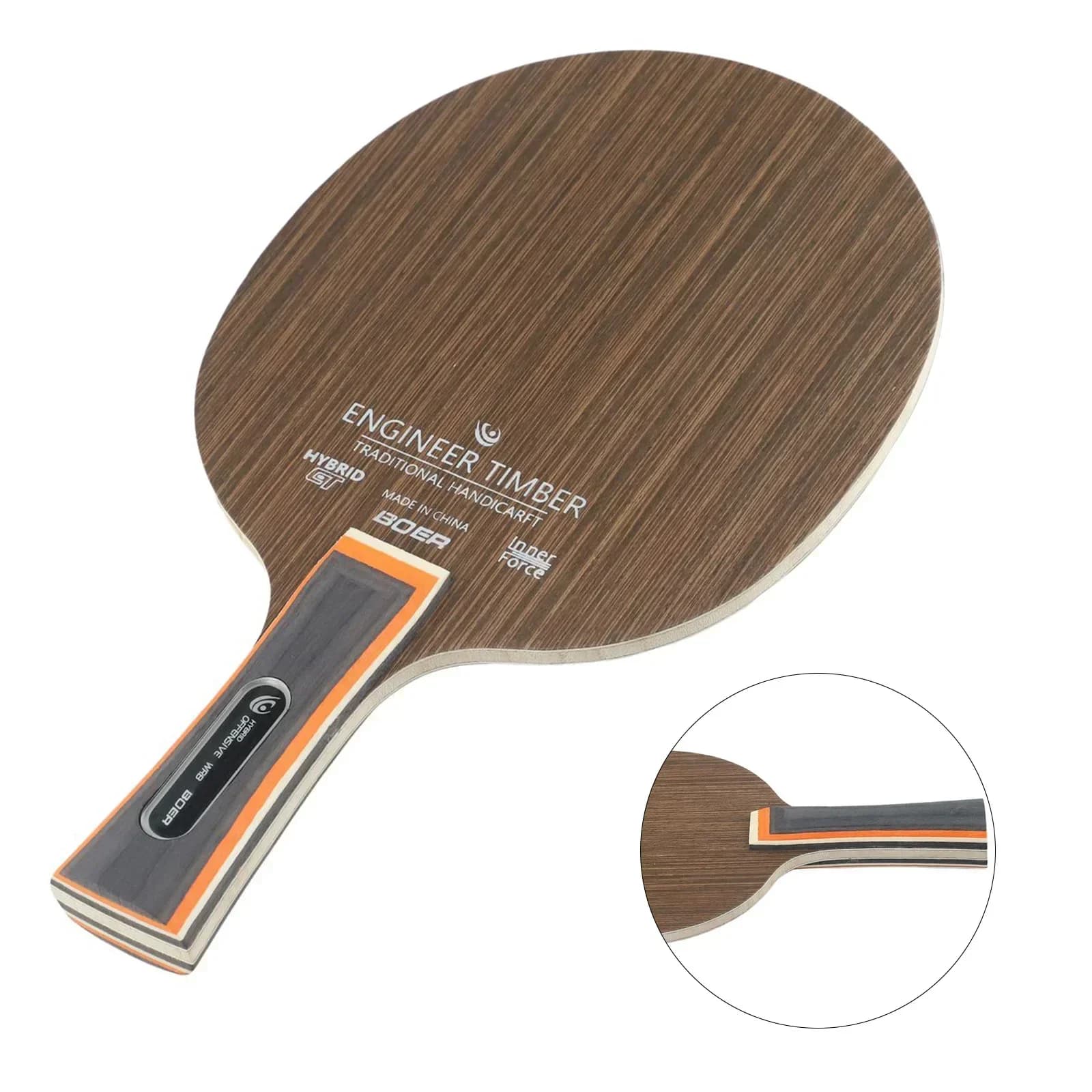 Advanced 70g Lightweight Pings Pong Paddle Bottom 5 Layers Ebano Dalbergia Ping Pong Blade with extended grip Base for racket
