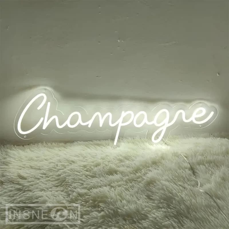 Insegna al neon Decorazione da parete champagne per camera da letto Insegna a led per compleanno Festa di nozze Bar Hotel Ristorante Decorazione Insegne luminose al neon