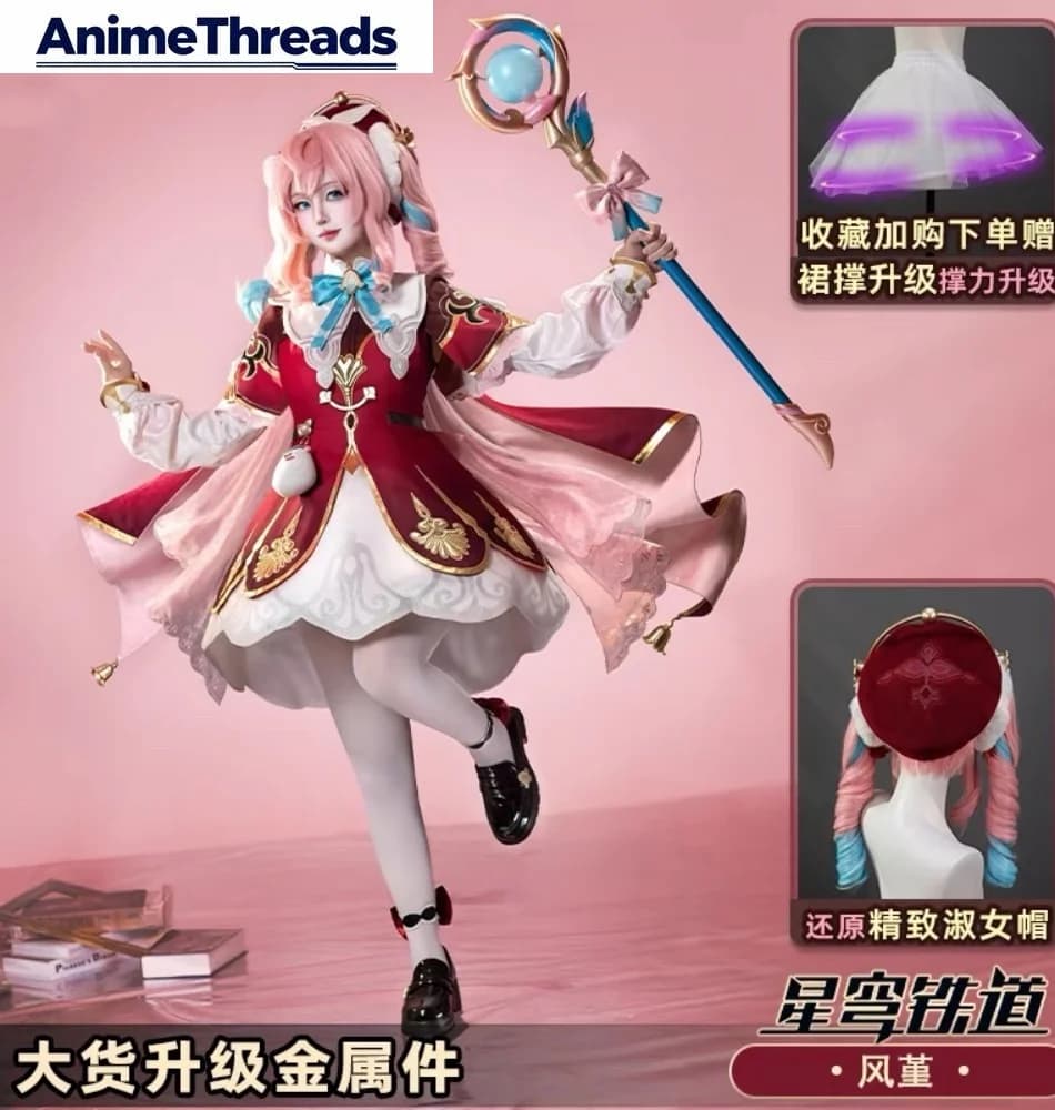 Costume da Cosplay di Hyacine da THREAD Honkai Star Rail, Abito per Donne, Uniforme per Feste a Tema Anime, Vestiti per Giochi di Ruolo di Halloween
