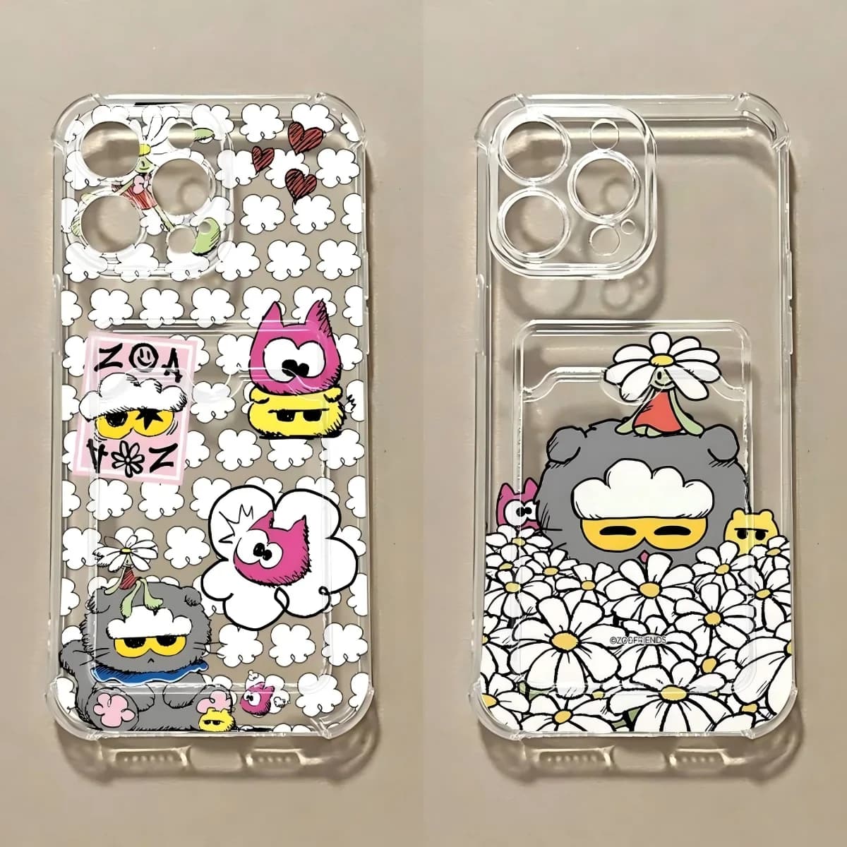 Luxury Cute ZO&FRIENDS Card Hold Phone Case For Xiaomi 13 12 12T 11 Lite Poco M5 M4 X5 X4 X3 Pro NFC 4G 5G Anti-fall Clear Cover