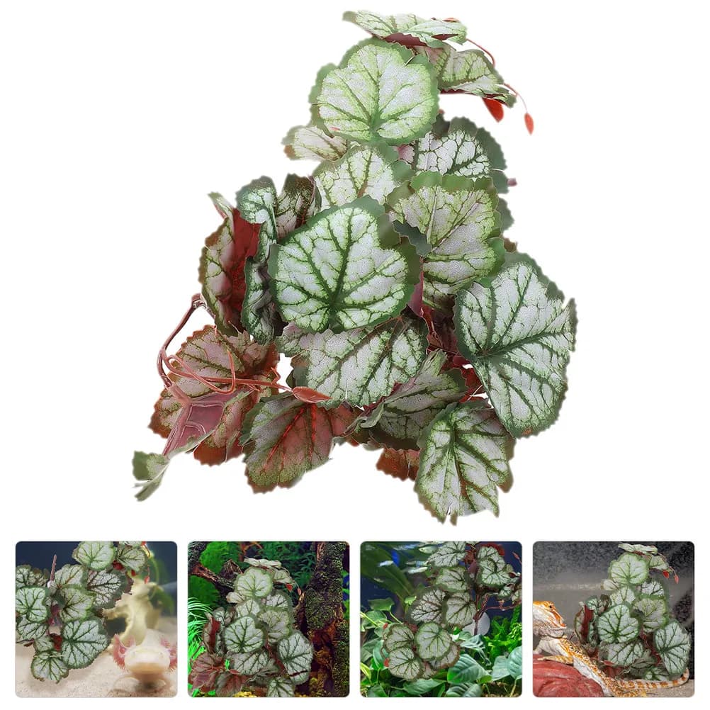 Pianta Artificiale Pendente per Terrario, Nascondiglio Realistico per Rettili, Decorazione per Terrario, Pianta Rampicante Simulata
