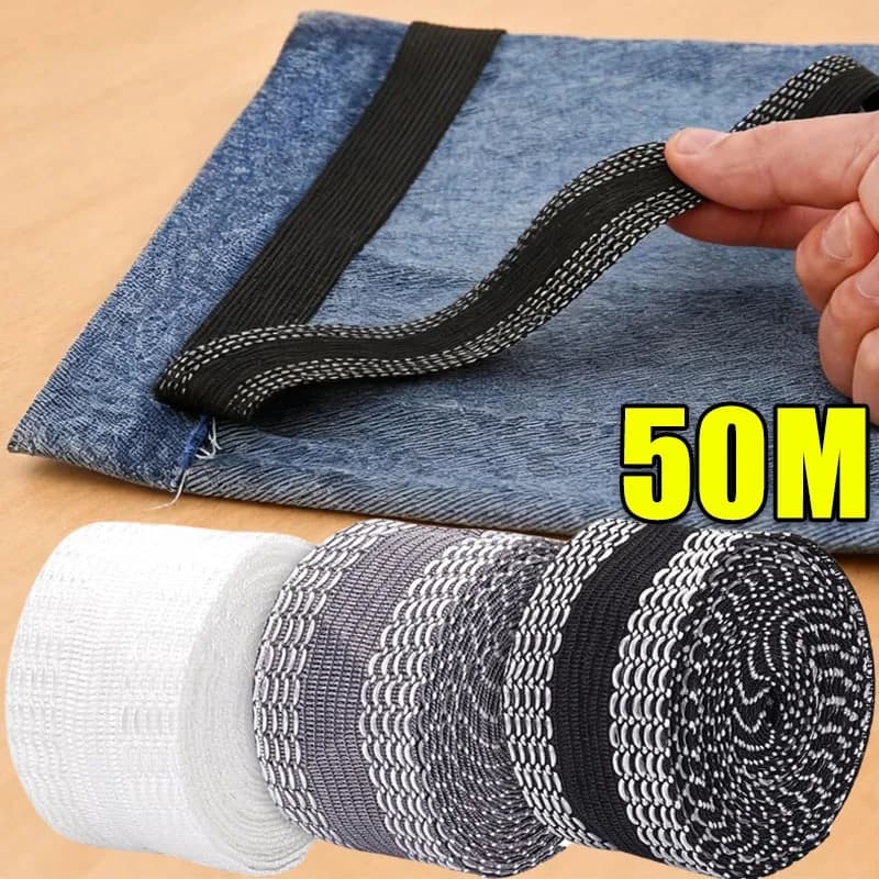 50M Self-adhesive Pants Orlo Pasta Nastro Pants Board Pasta Ferro-on Shorts Repair Jean Orlatura Tape For Fabric To Sew FAI FROM TE