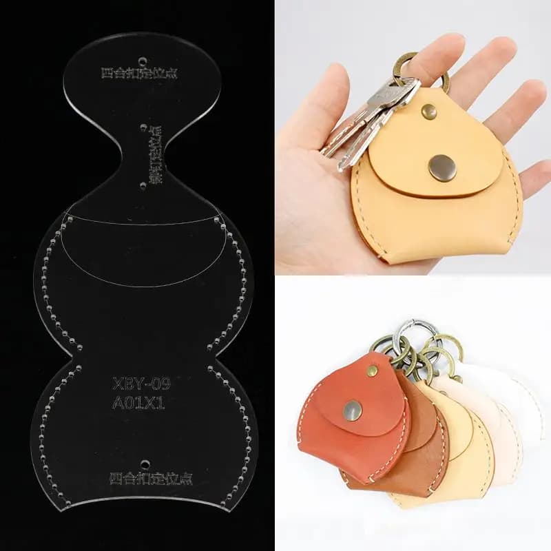 【HMA20】Set di Strumenti Fai-da-Te per Portamonete Mini Artigianale in Acrilico e Pelle, Piccolo Portafoglio per Regali【WH】