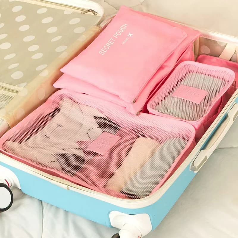 6pcs/Set Travel Storage Bags Luggage Compartment Classified Storage Bag Underwear Socks Travel Bag Clothing Foldable Storage Bag