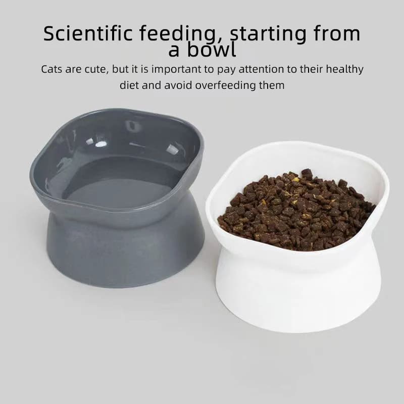 Ciotola per cibo per gatti/cani a doppio scopo, mangiatoia per gatti anti-vomito rialzata Baffo Ciotole per gatti in plastica per cani antistress