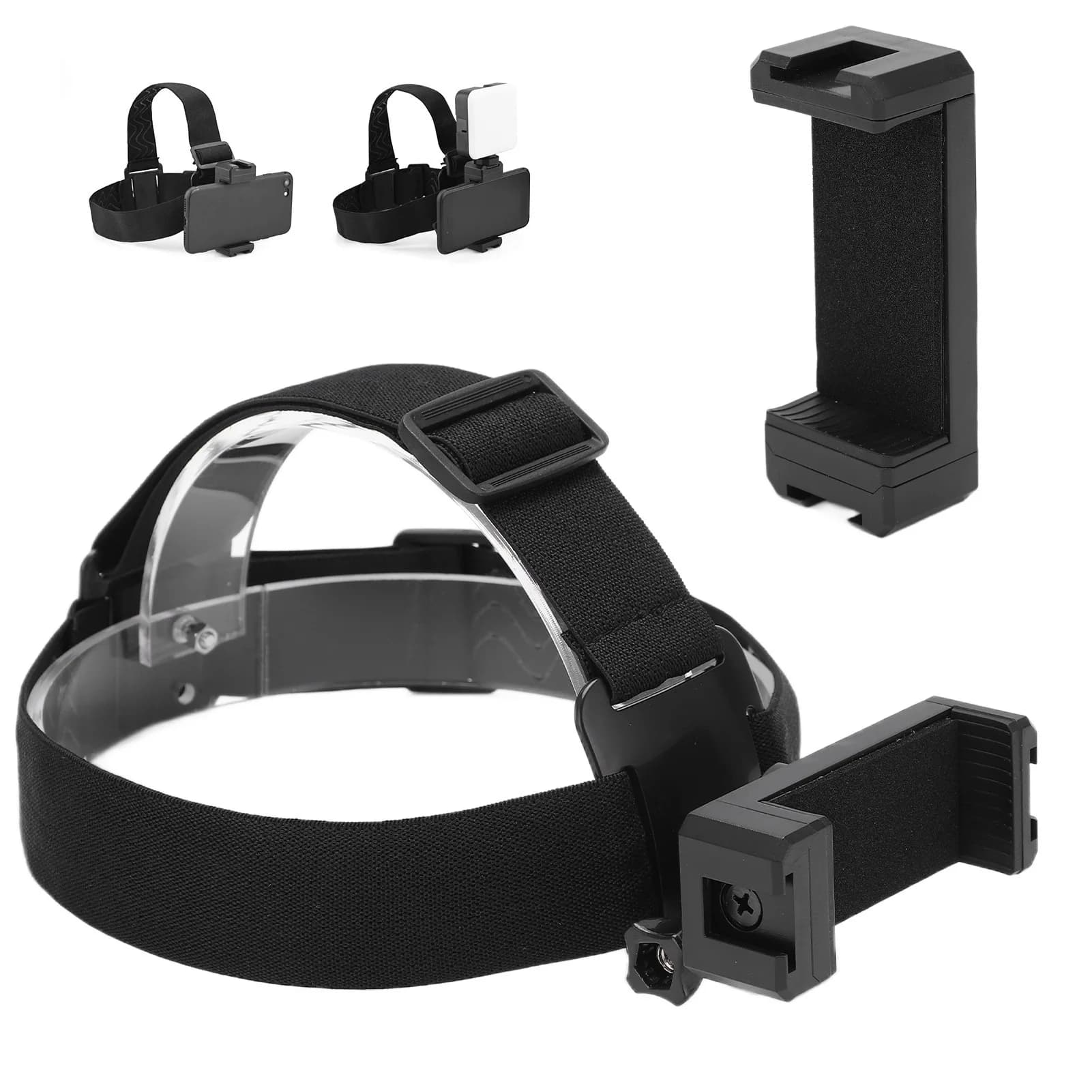 Head Strap for Phone Head Strap Mount Black Adjustable Holder Accessories Kit for Action Camera Mobile Phone Head Strap Mount