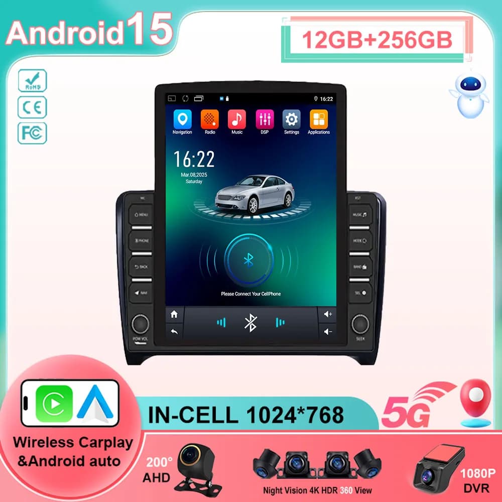 9.7 Car Radio For Audi TT MK2 8J 2006 - 2014 wireless CarPlay Android Auto car intelligent systems 2 GPS 5G WIFI BT DVD