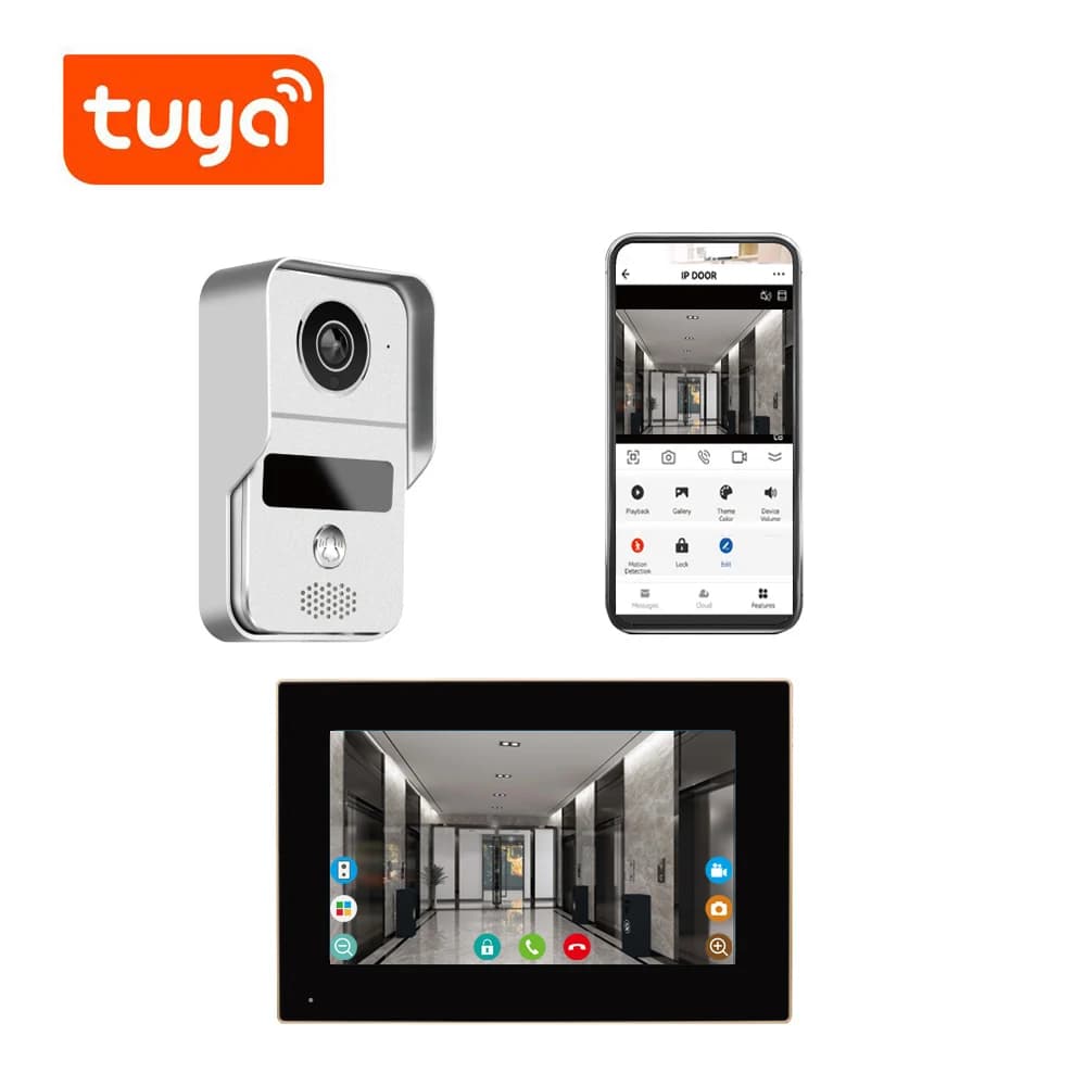 Schermo IPS da 10.1 pollici Tastiera touch IP WIFI Campanello Tuya Smart Life Videocitofono Citofono Visualizzatore visivo per porta