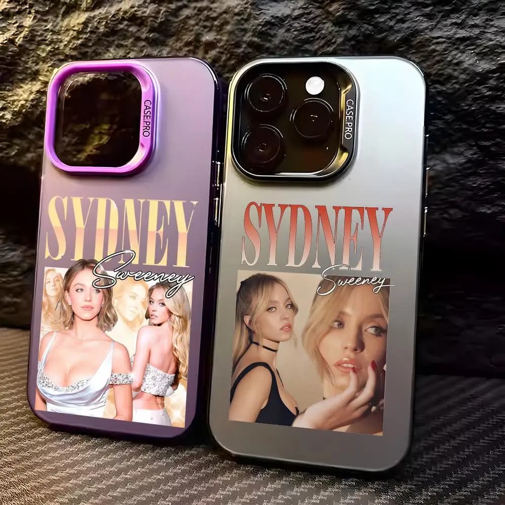 Star S-Sydney Sweeney Phone Case for iPhone 17 16 15 14 13 12 11 Pro Max, laser matt design Aurora