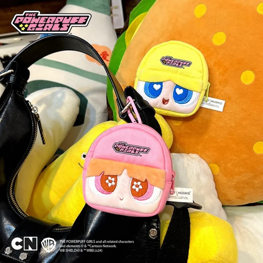 Genuino The Powerpuff Girls Portamonete Cartoon Schoolbag Serie Blossom Bubbles Portafoglio con cerniera Custodia per carte Cavo dati Regali