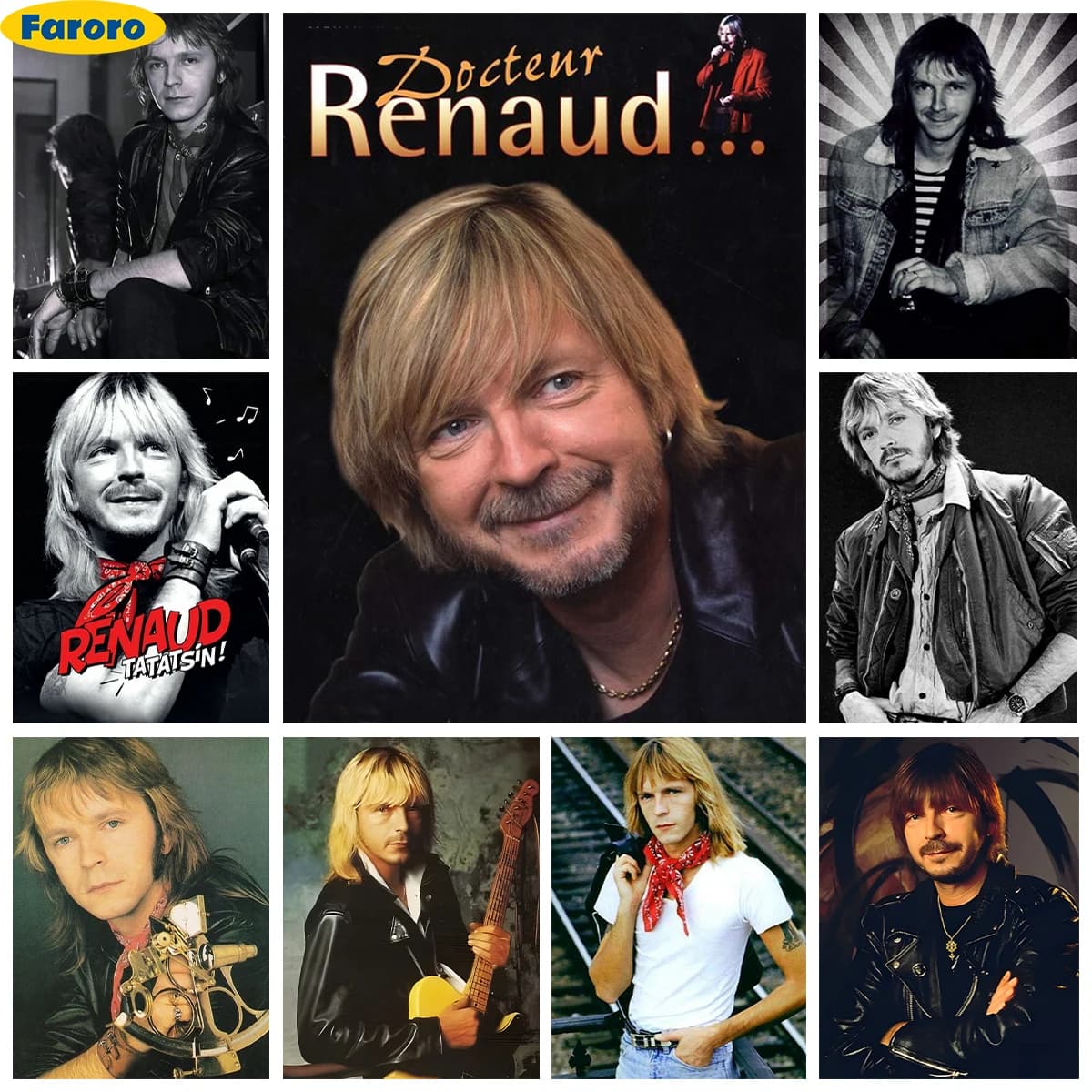 Cantante francese Poster Diamond Painting Kit R-Renaud fai da te diamante ricamo punto croce principiante mano mosaico Home Wall Decor