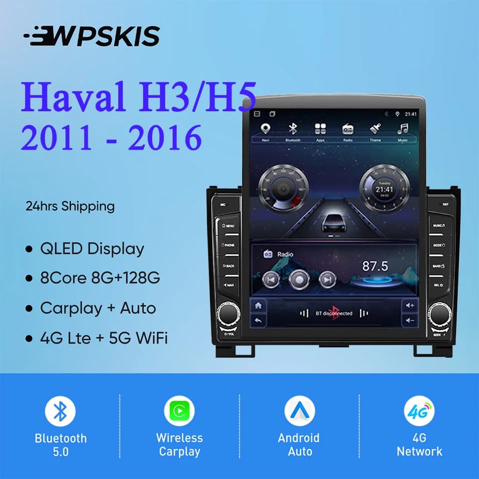8Core 8G + 128G Carplay Auto Car Radio Audio Stereo registratore a nastro HU unità principale per Hover Haval H3 H5 2011 - 2016 GPS DVD Cassette
